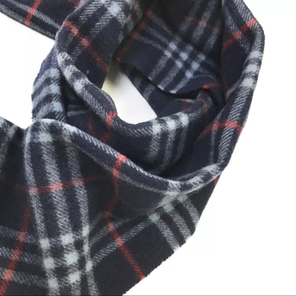 Burberrys Vintage Check Lambswool 100％ Stole Scarf Multicolor BLUE - Picture 2 of 12